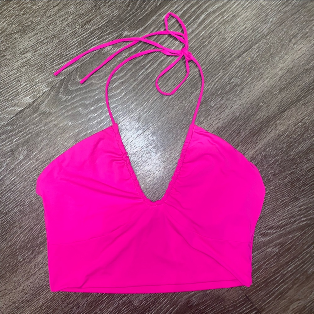 Fashion nova pink halter top - large
